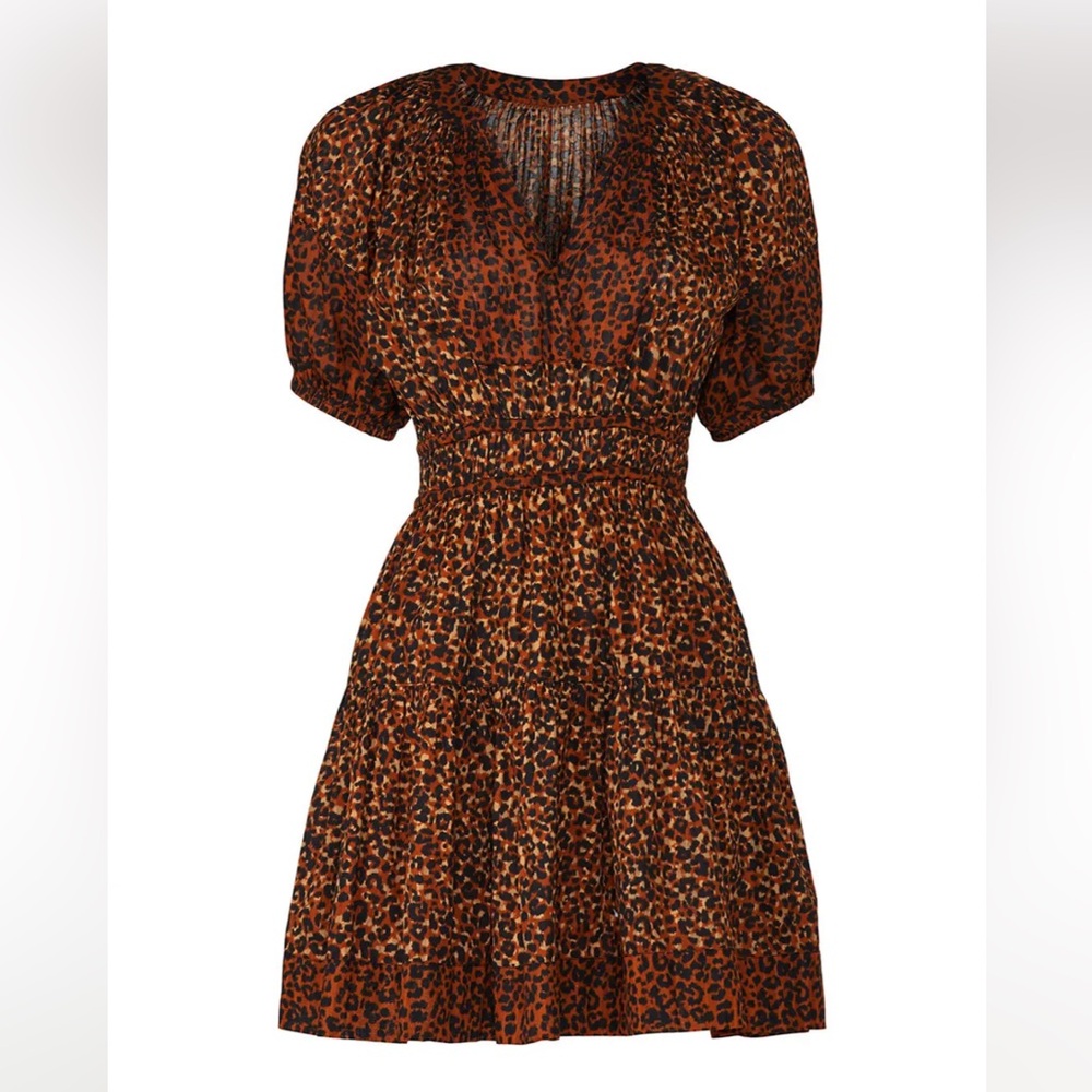 Ulla Johnson Mariana Puff Sleeve V-Neck Mini Dress Size 2 - Picture 8 of 16